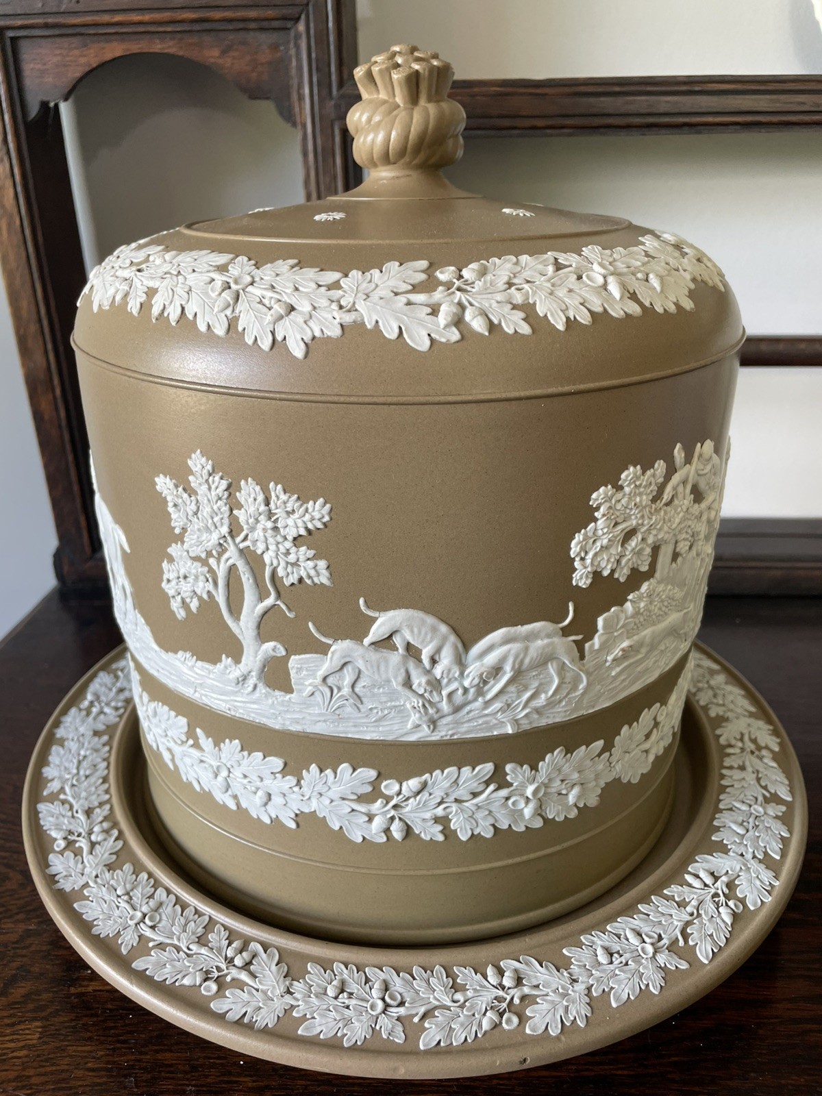 Victorian Jasper Ware Stilton Cheese Dome Dudson Brothers. VGC