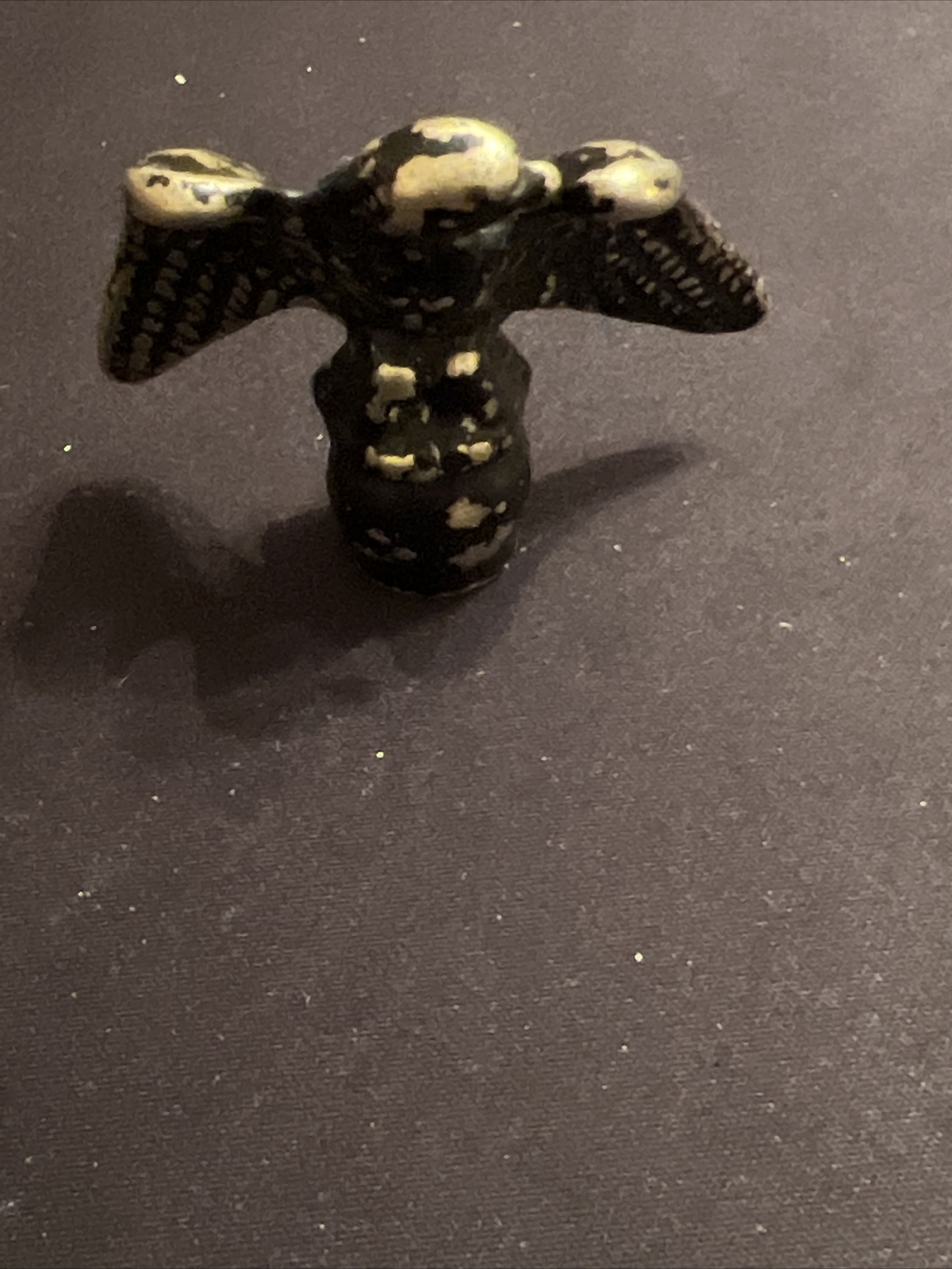 Vintage Solid Brass American Eagle Finial Topper, Old Clock Part, Flag, Lamp