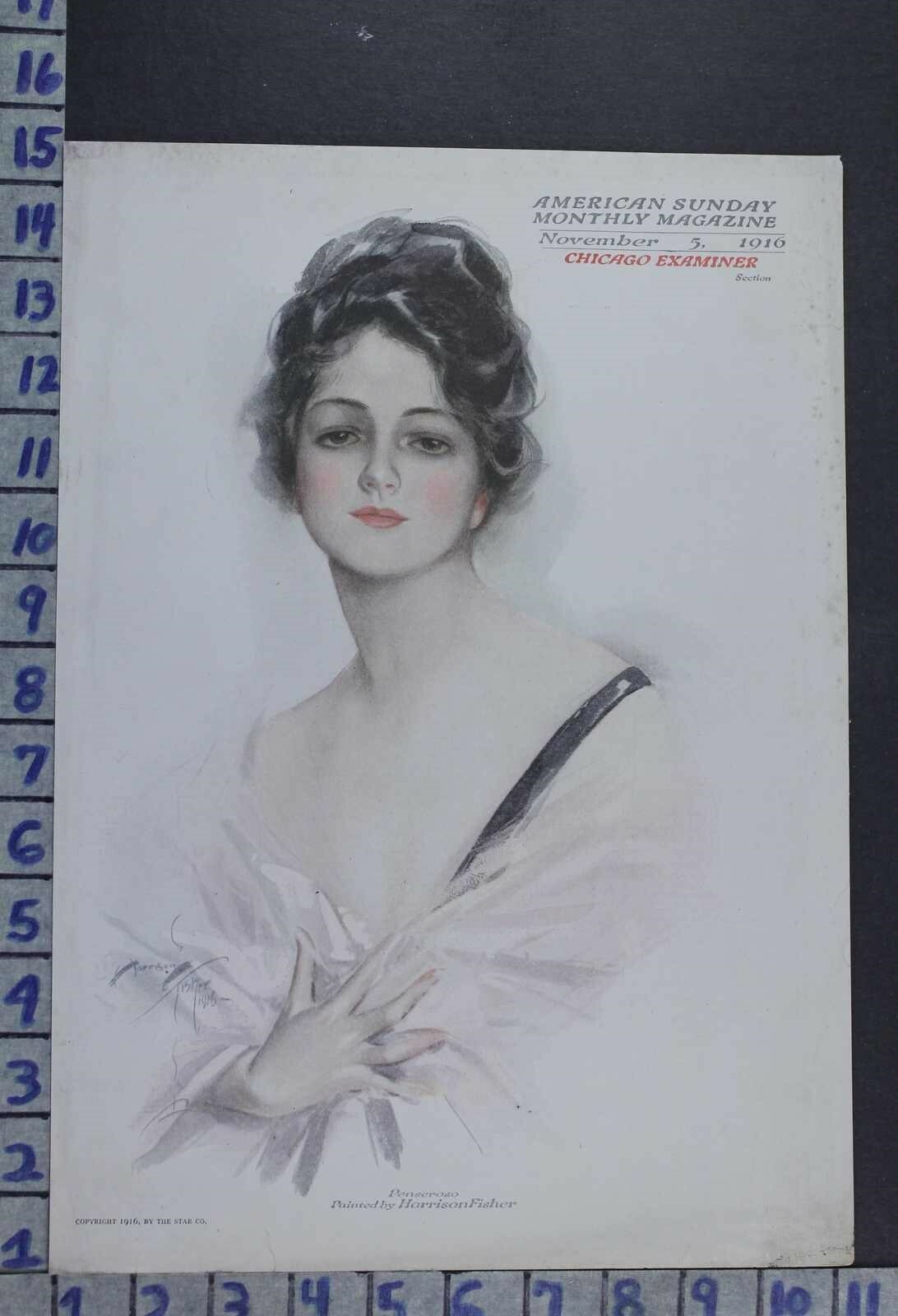 1916 FASHION BEAUTY HAIR PENSEROSO MODEL ILLUS HARRISON FISHER COVER COV542
