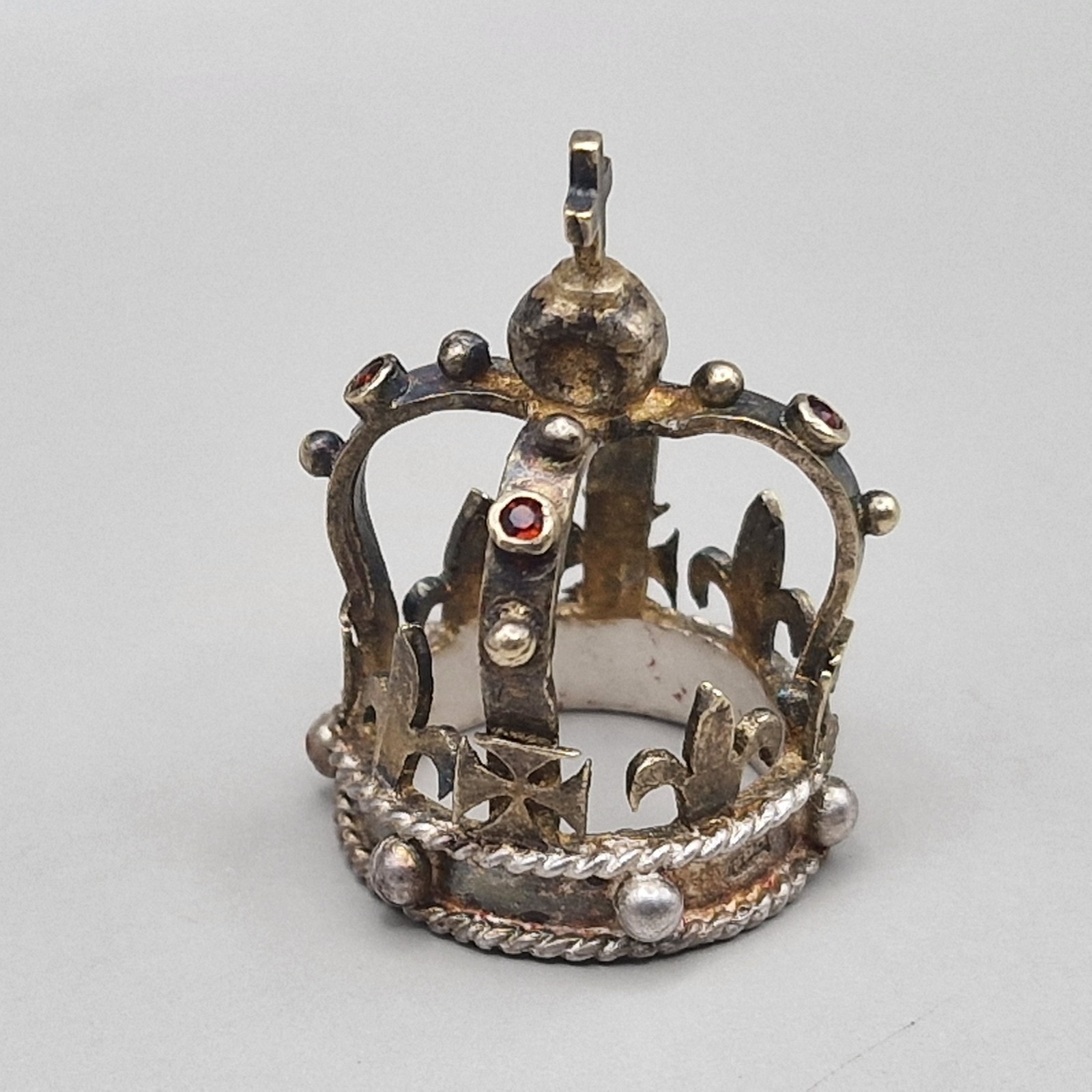 Sterling Silver Gilt & Ruby Crown Thimble Holder Limited Edition of 200