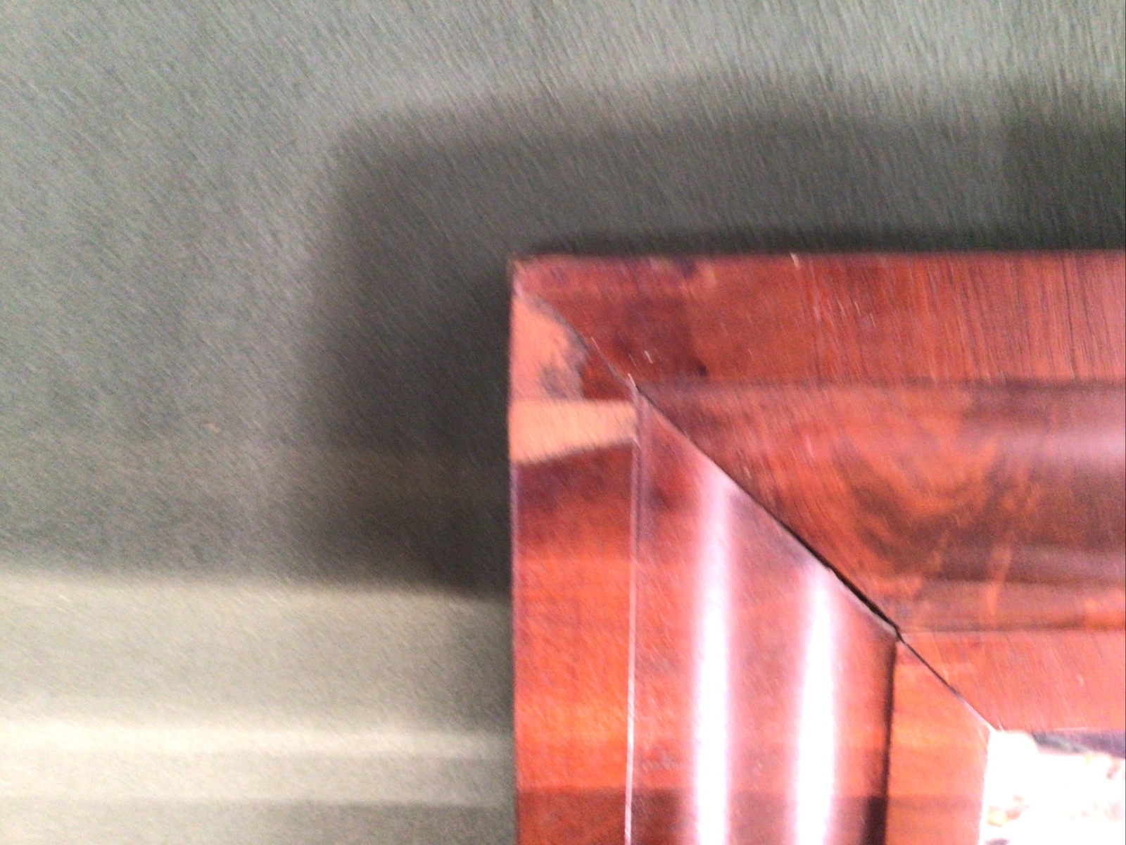 Antique Large Rectangular Ogee Wall Mirror 35. X 24. 2”. Rosewood Veneer
