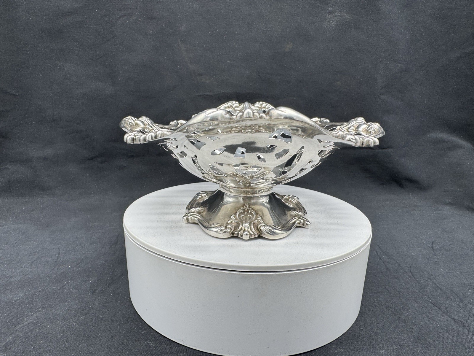 Antique Frank M. Whiting Sterling Silver Pierced Footed Bowl, 110 grams