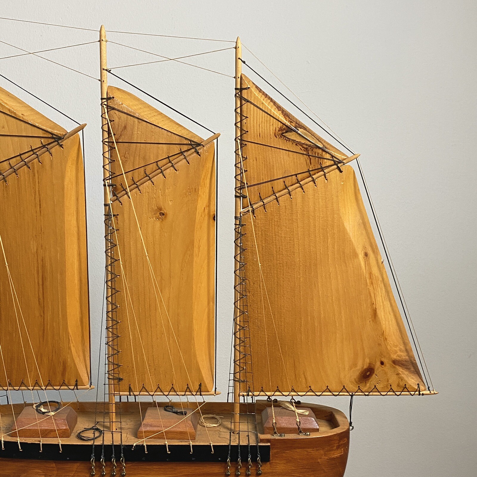 Large Folk Art/Outsider Scratch-Built Clipper Wooden Ship