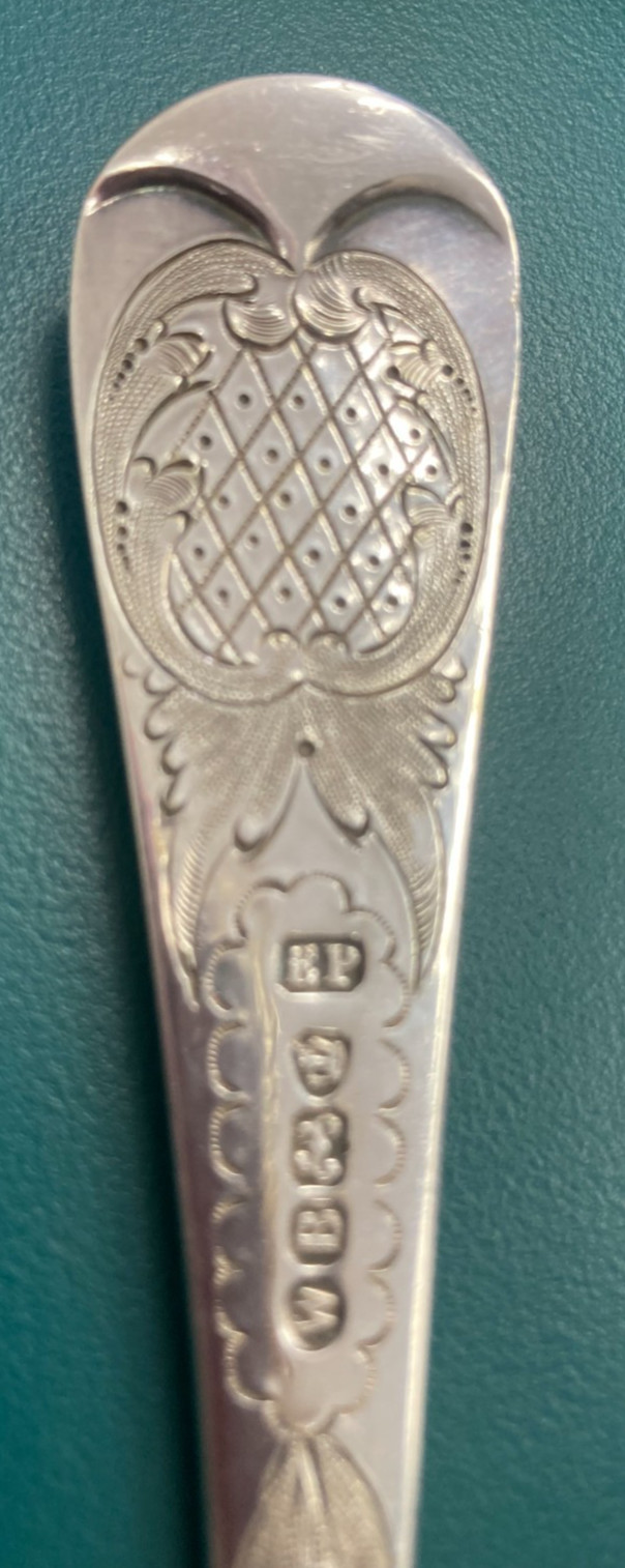 4pc Antique English Hallmarks Silverplated 9″ Fruit Berry Serving Spoons