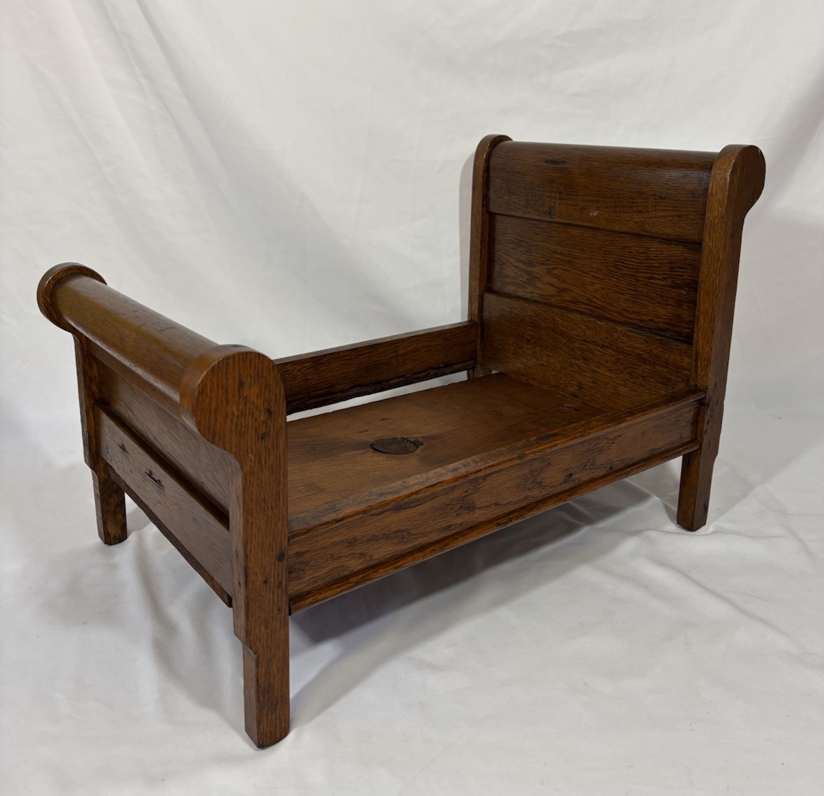 Antique Solid Quartersawn Oak Sleigh Doll Bed 15″x22.25″13.5″ Plant Stand