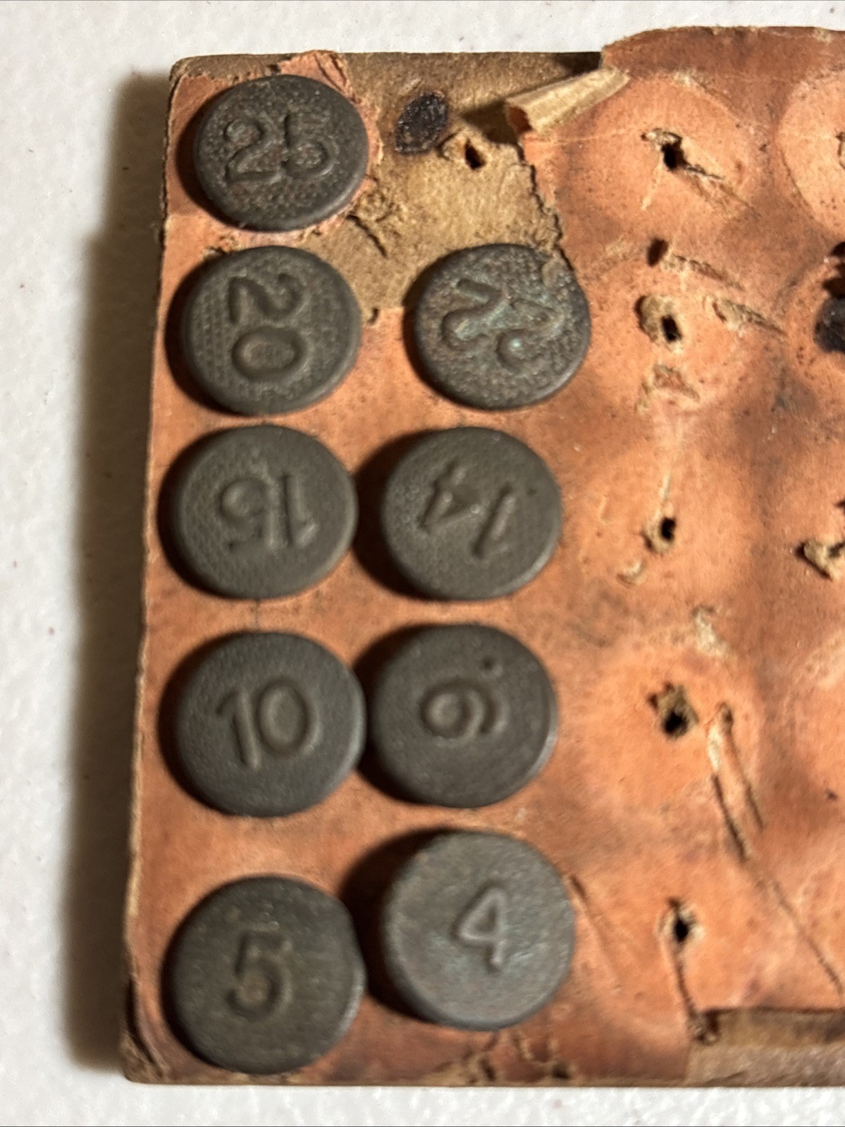 PARTIAL CARD OF METAL WINDOW MARKER NUMBER TACKS