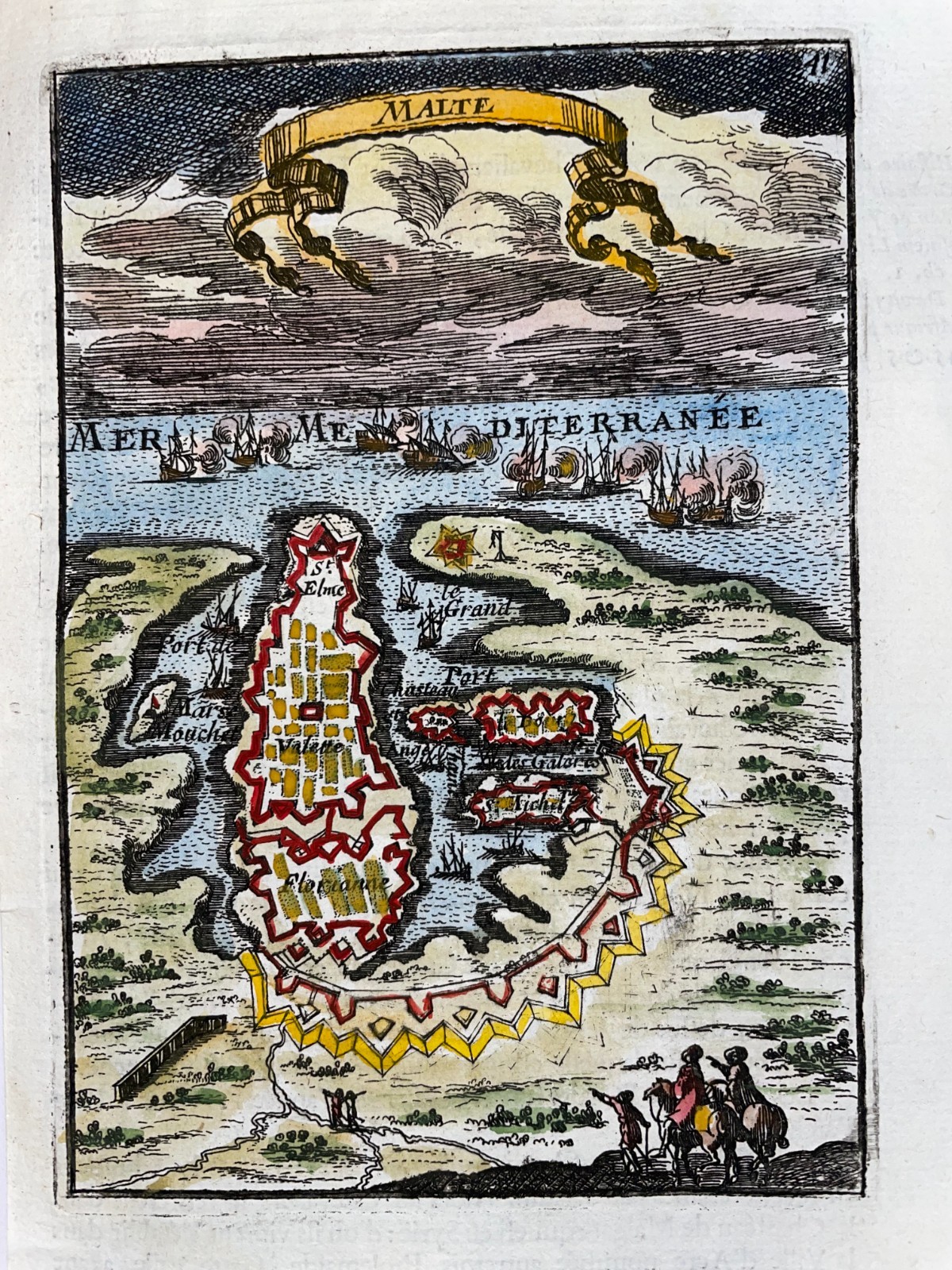 MALTA VALETTA 1683 ALAIN MANESSON MALLET ANTIQUE BIRD’S EYE VIEW