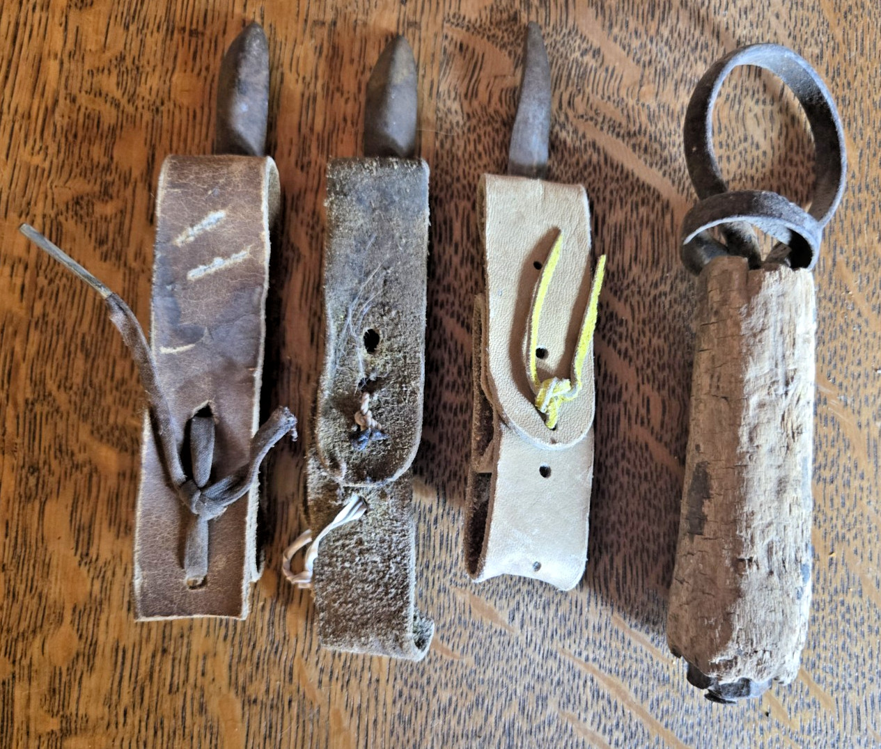 Vintage Corn Huskers (3) With Leather Strap 5.5″ long – Bonus Tool