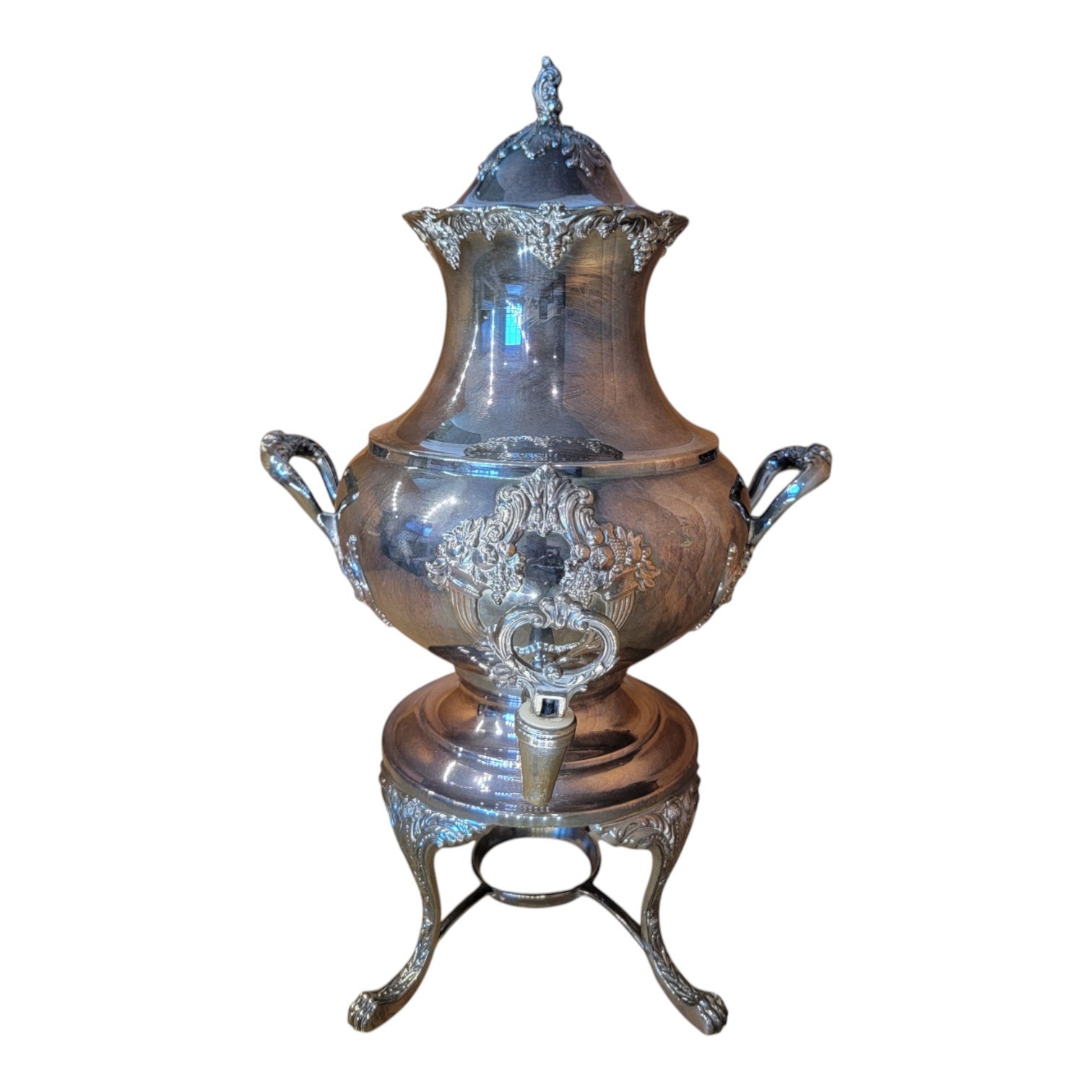 Reed & Barton King Francis 1660 Silverplate 36 Cup Coffee Urn w/ Stand & Lid