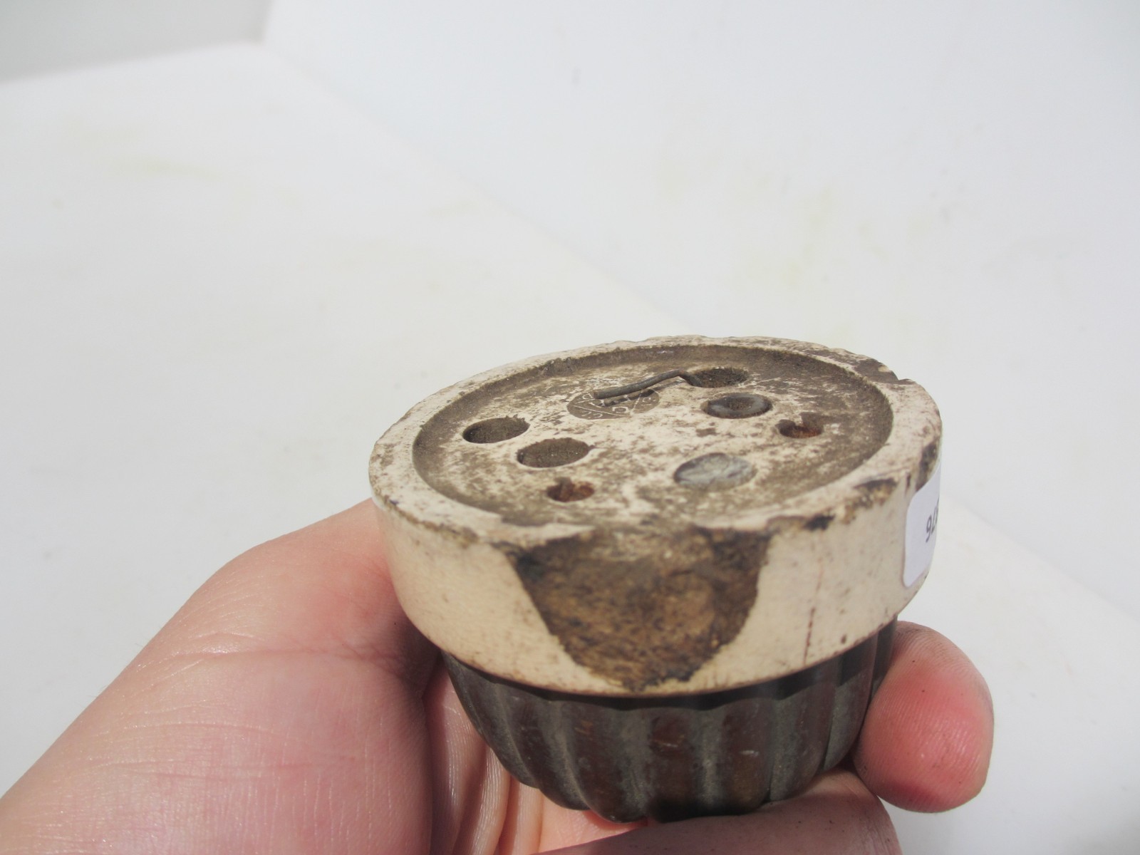Antique Brass & Ceramic Light Switch Old Dolly Toggle Victorian Jelly Mould