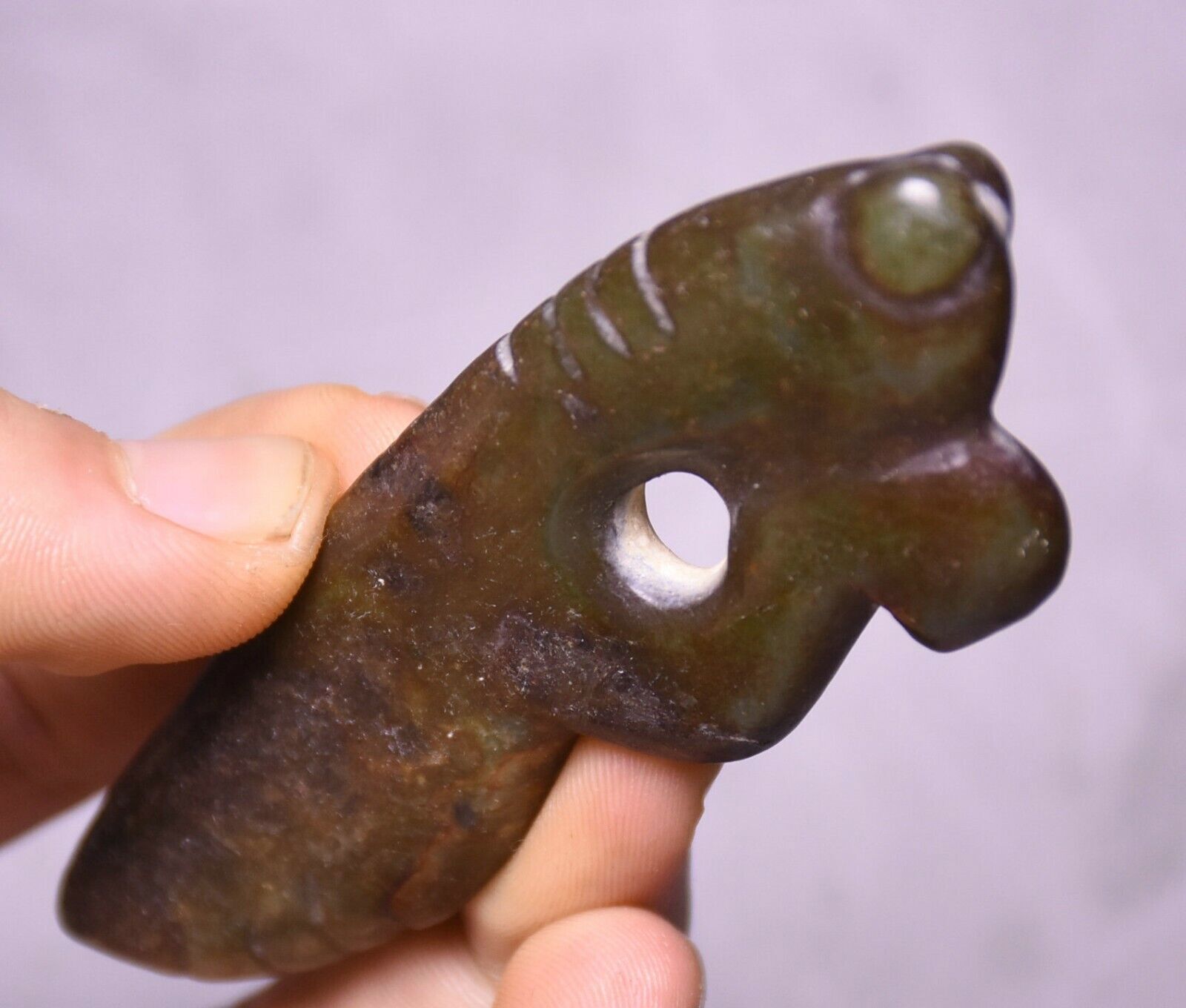 9CM China Hongshan Culture Old Jade Carved Animal Praying mantis Amulet Pendant