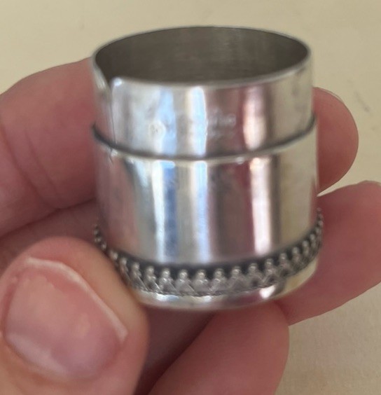 ANTIQUE STERLING SILVER C. D. PEACOCK Thread Holder Sewing 1900 Chicago. 26g