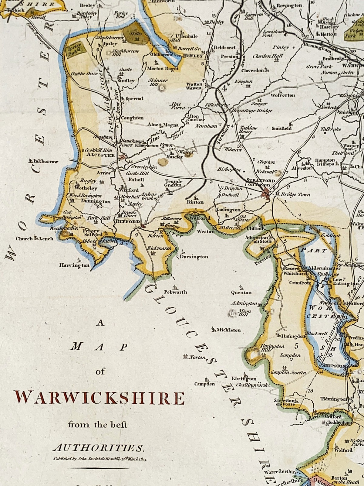 Antique Map WARWICKSHIRE, Large John Cary, Camden, Stockdale original 1806