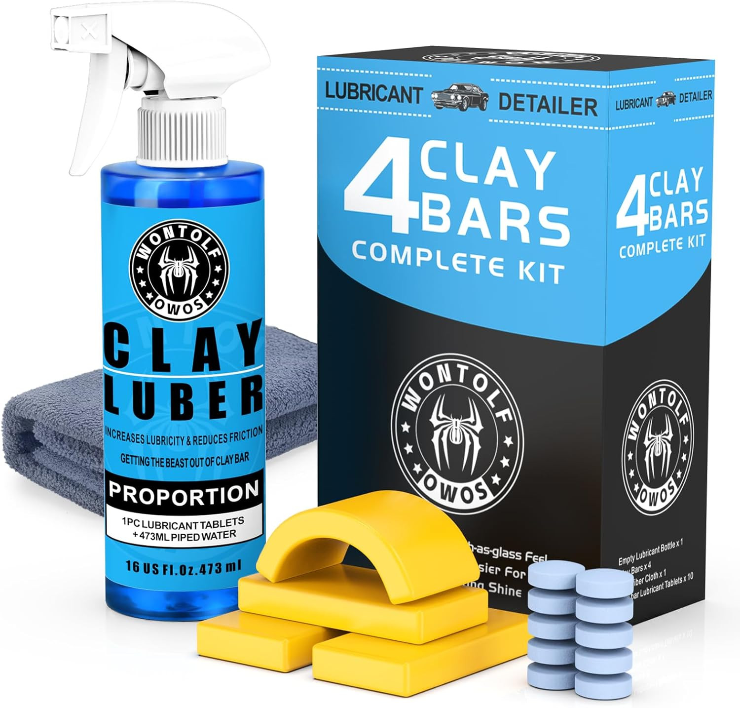 Clay Bar Kit, Complete Clay Bars Auto Detailing Clay Luber Lubricant Car Wash Ki