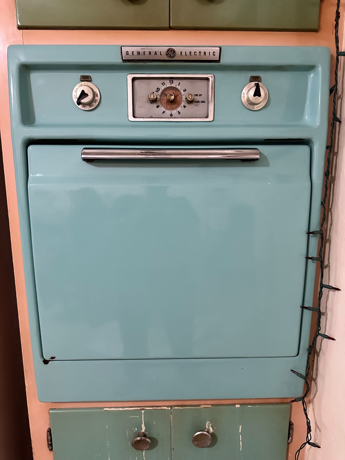 General Electric Wall Oven GE Vintage 1957 Working condition Antique Green