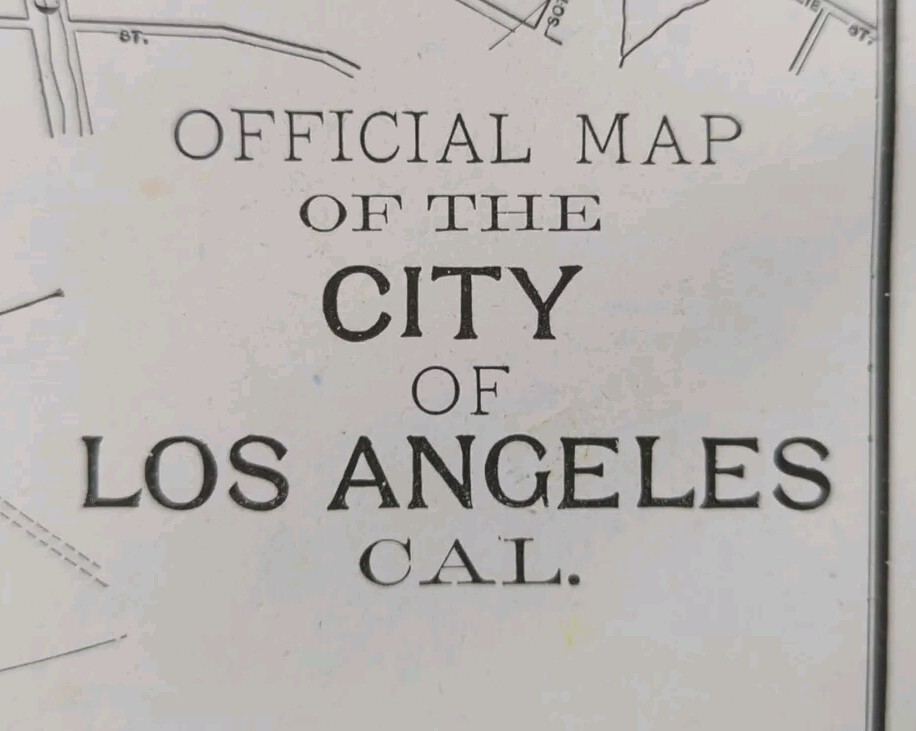 Vintage 1892 LOS ANGELES CALIFORNIA Map 11″x14″ Old Antique Original CHINATOWN