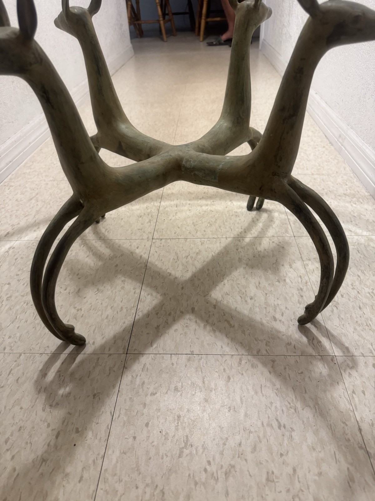 RARE EXQUISITE DEER FORM COFFEE TABLE IN ARMAND-ALBERT RATEAU STYLE