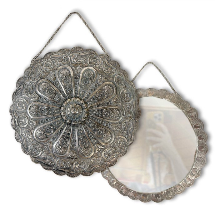Turkish Repousse 900 Silver wall mirror 10.25″