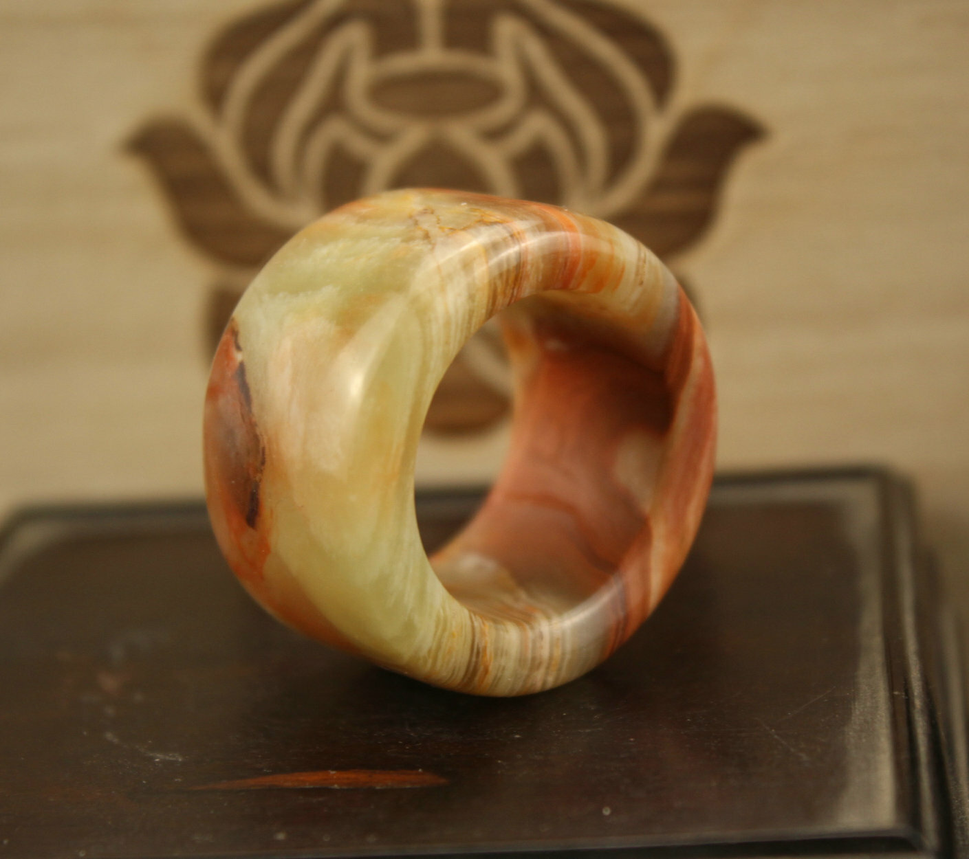 2.4 cm China Meat stone Ring Thumb ring natural Jade Ring A 1