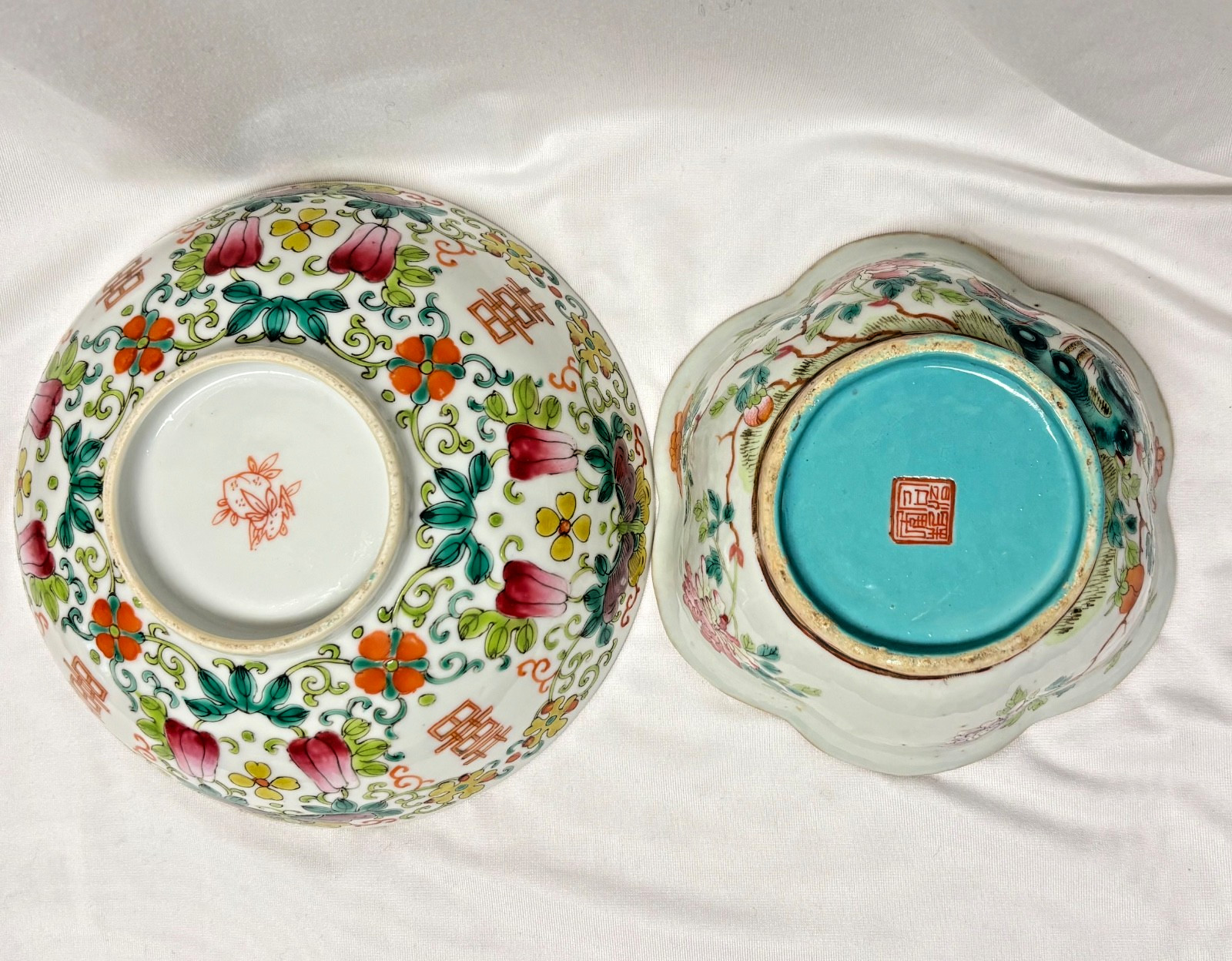 Antique Chinese Famille Rose Bowls, Really Good Quality, Daoguang and Tongzhi