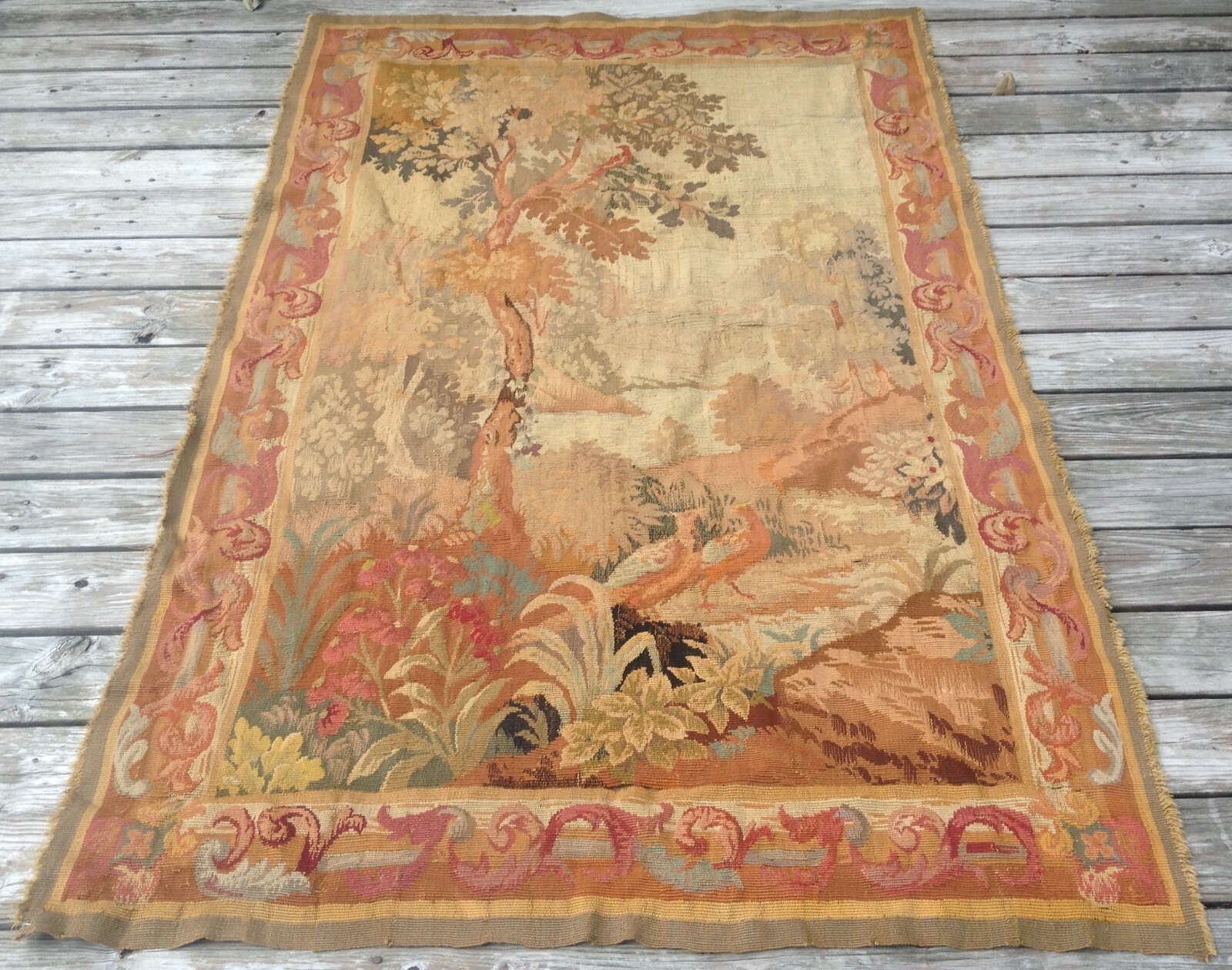 Antique hand woven belgium museum piece unique tapestry. investment piece