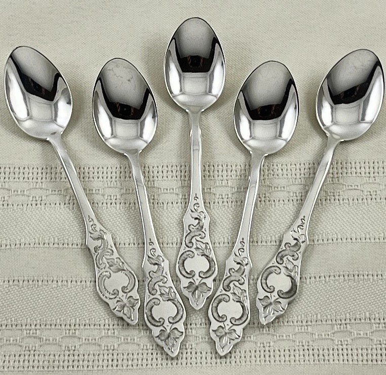Robbe & Berking Ostfriesen R&B 90 Silverplate Demitasse Spoons 5 Germany 4.25″