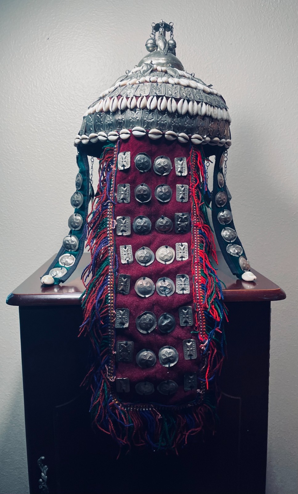 MID-CENTURY TURKOMAN TURKMEN GUPBO TRADIT’L TRIBAL HEADDRESS-PERSONALLY OBTAINED