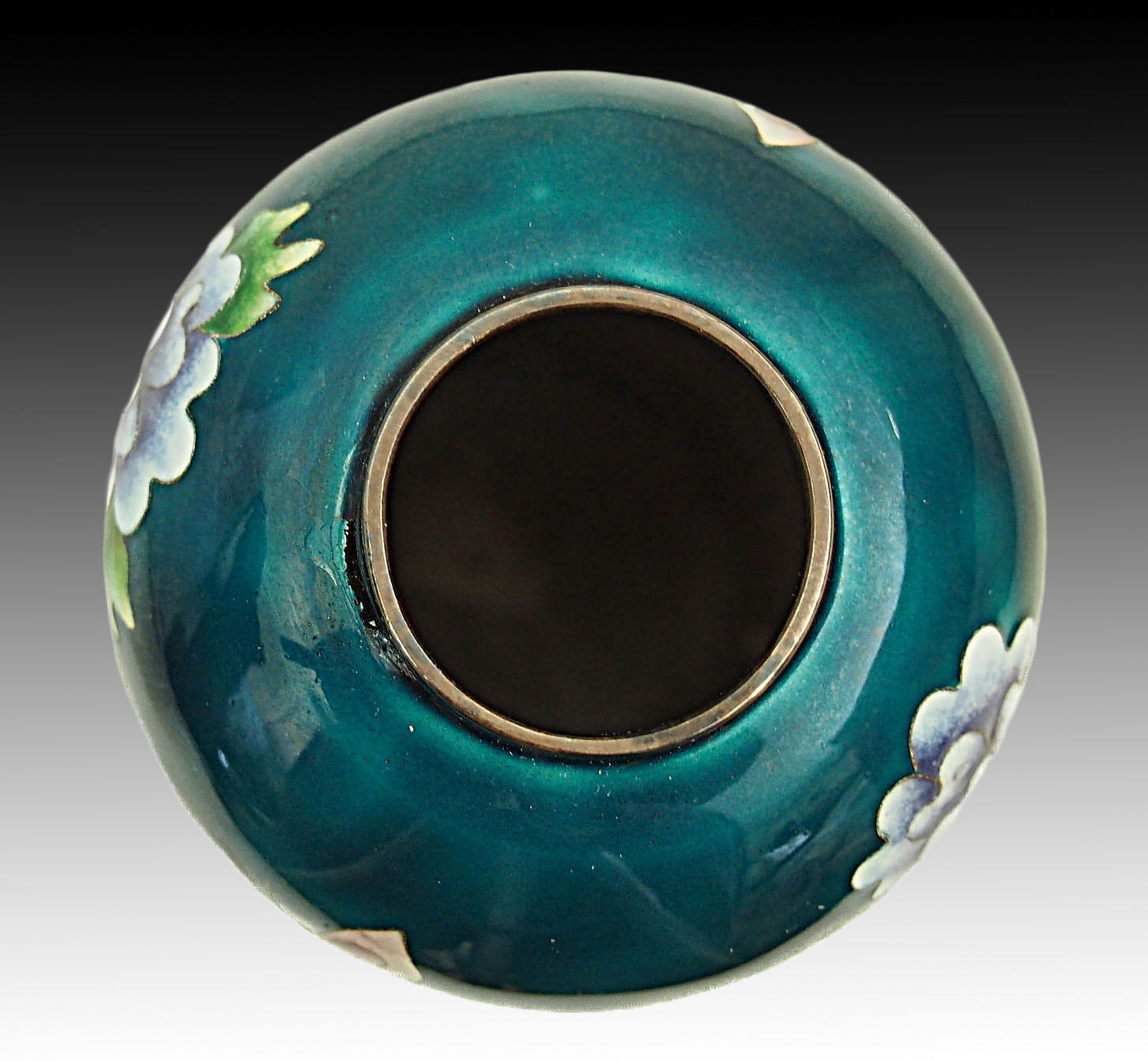 KOREAN 99% Pure Silver Cloisonne Enamel Flowers Butterfly Vase