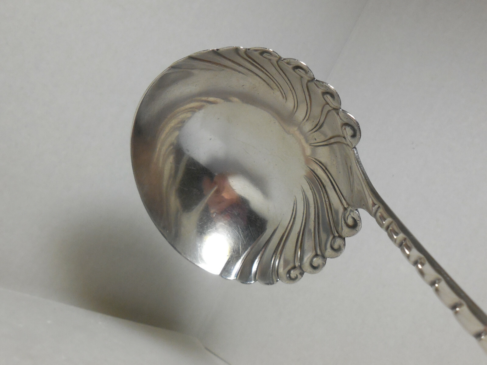 1847 Rogers Bros Assyrian Pattern Silverplate Punch / Soup Ladle 12 Inches