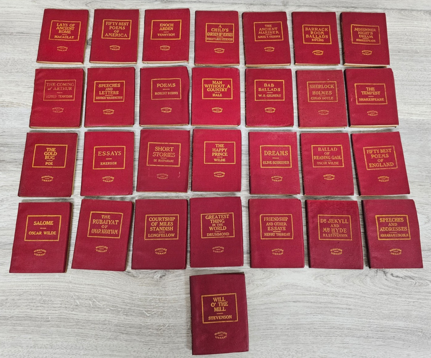 29 Little Red Leather Books Miniature Antique Vintage 1916-25-SUPER CLEAN!