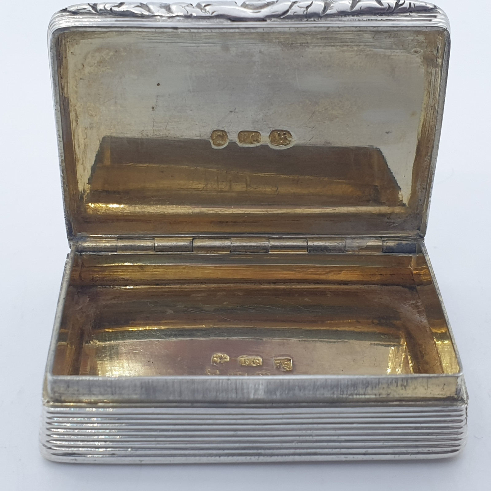 Georgian Sterling Silver Snuff Box Francis Clark Birmingham 1833