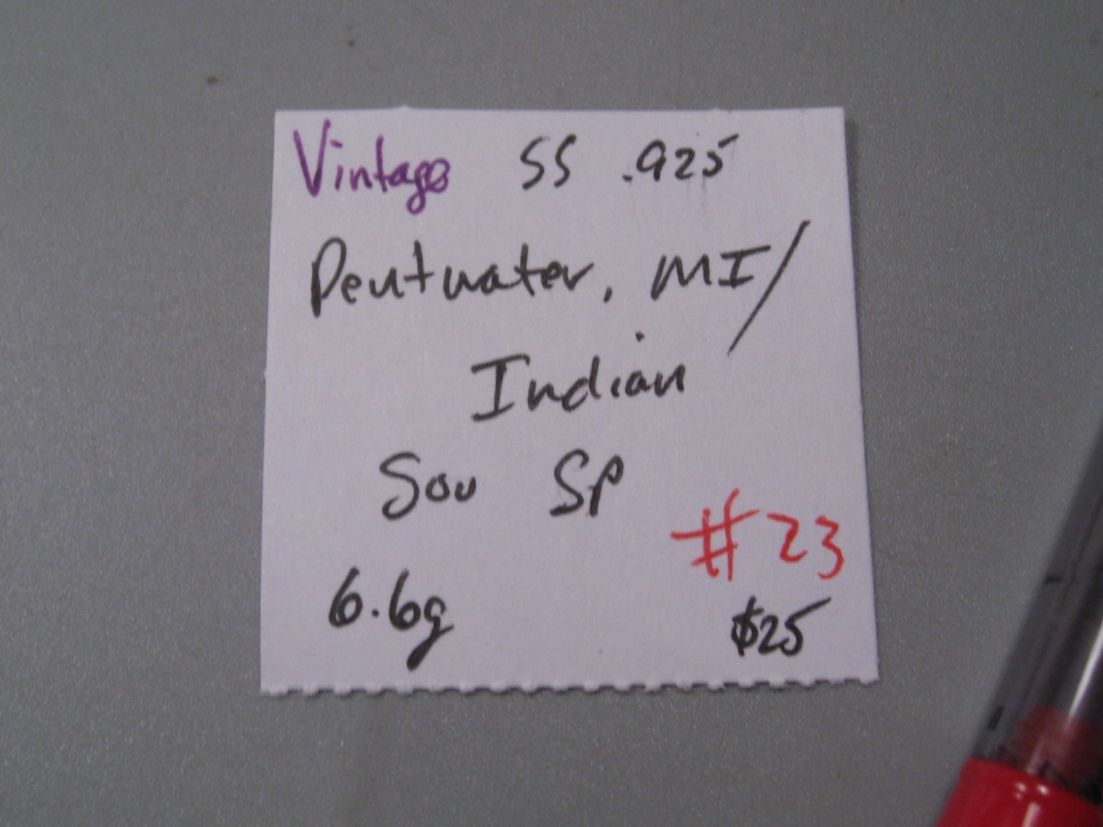 Vintage Sterling Silver .925 Deutuater MI/Indian Souvenir Spoon 6.6g #23