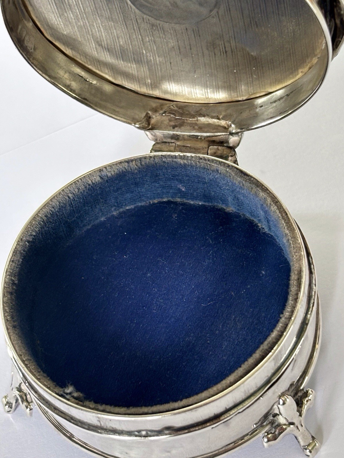 Antique George V Silver Dressing Table Jewellery Box Ring Trinket Bham 1923