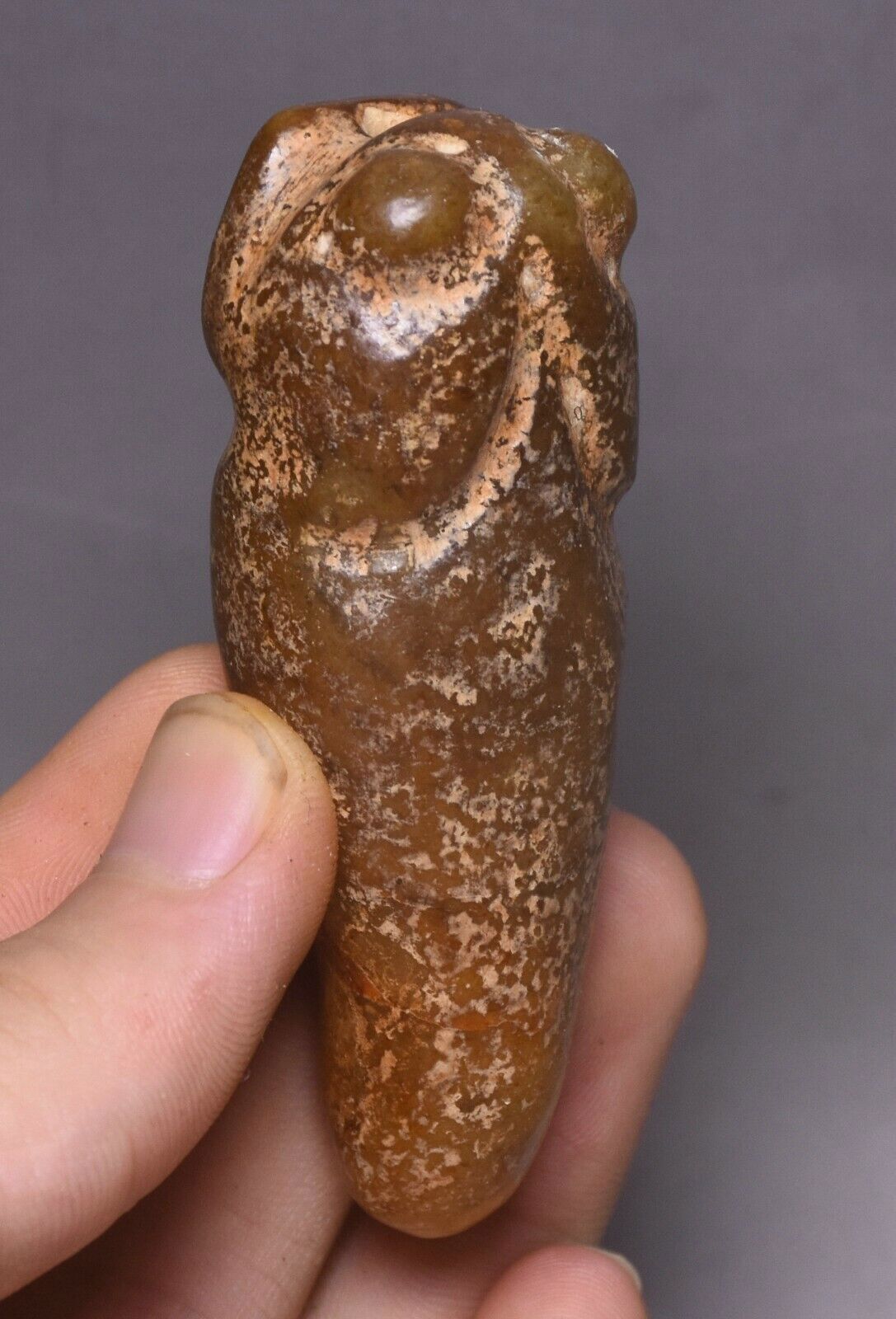 7CM China Hongshan Culture Old Jade Carve Cicada Cicala Animal Amulet Pendant