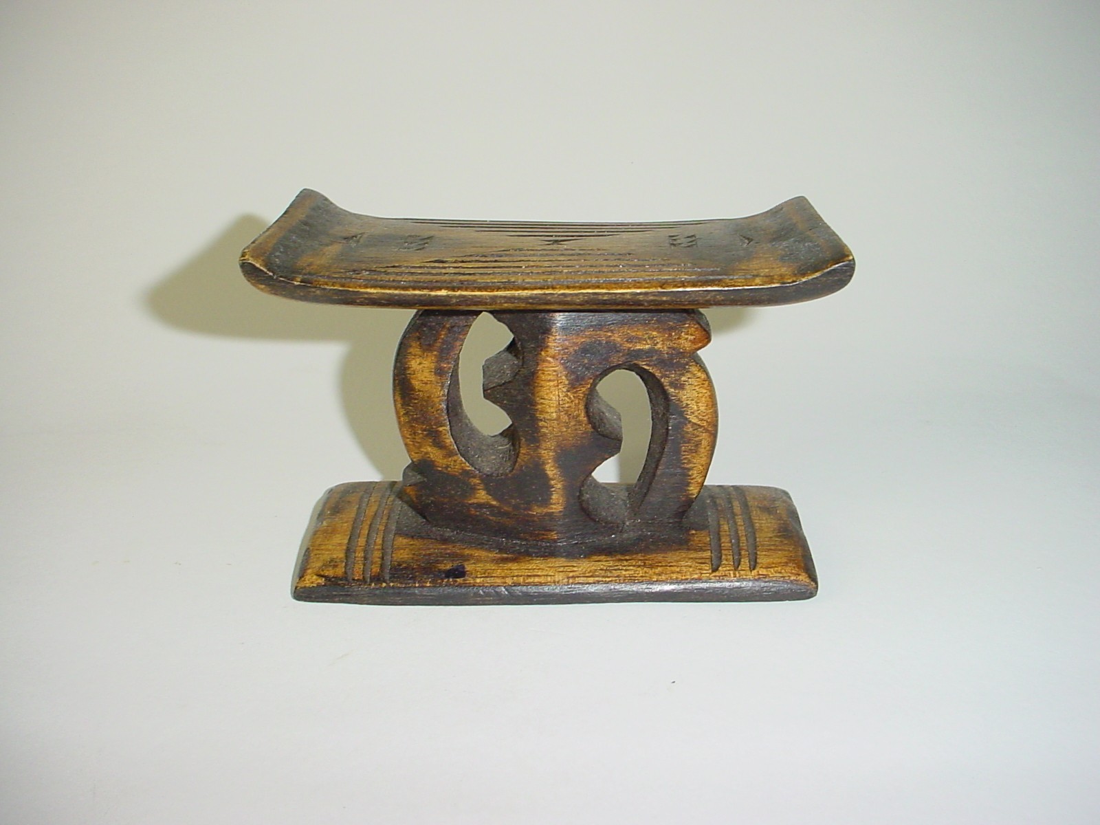 Ashanti Wooden Headrest Primitive Antique Ashanti Small Stool 5.25″ x 3.5″
