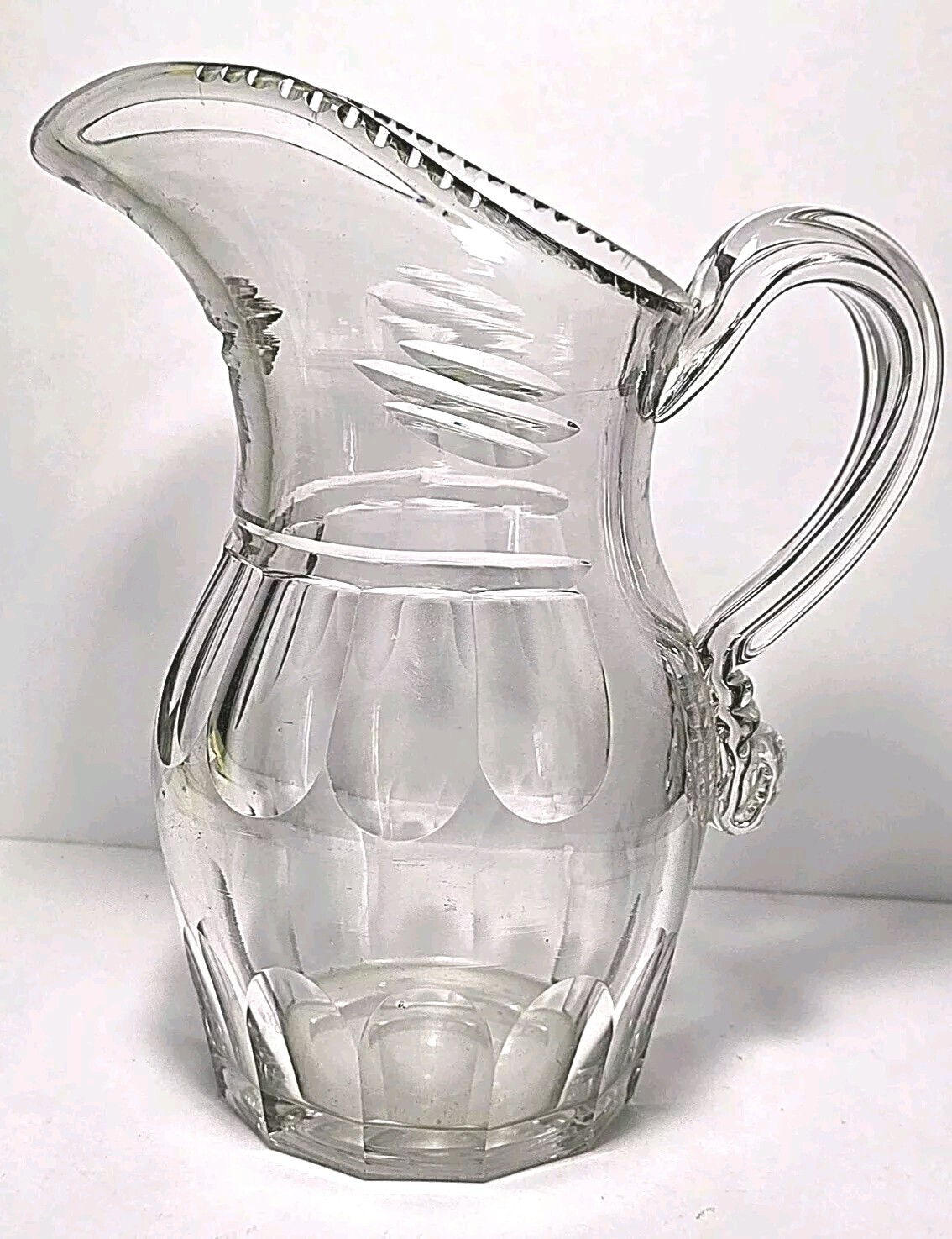 J.&C. Ritchie Flint Glass Works Wheeling W. VA. Blown & Cut Glass Jug 1835-37.