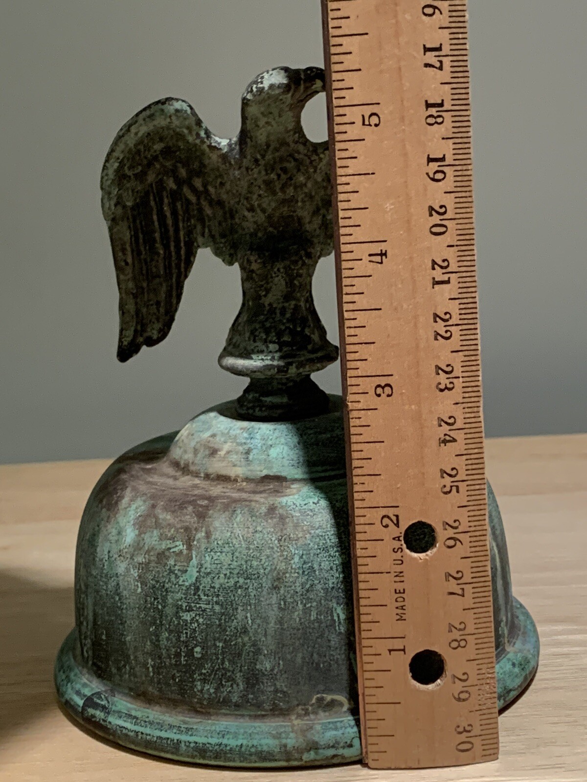 Old Eagle Topper, Finial, 2 Piece, Heavy Green Tarnish, Copper or Brass?