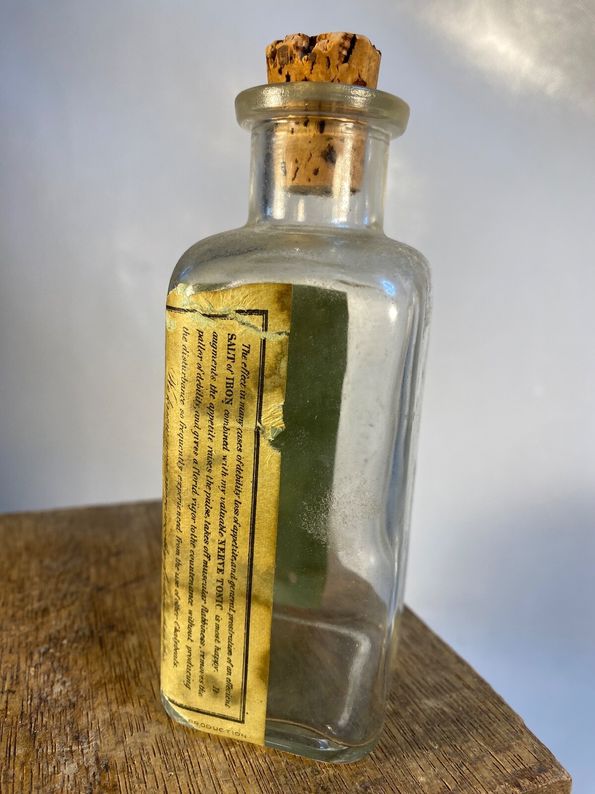 VERY RARE E. F. Kunkel Paper Label Medicine Bottle “Kunkel’s Bitterwine of Iron”