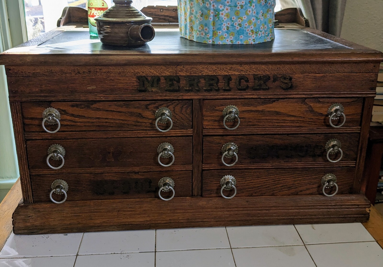 Merrick Style~Spool/Thread Cabinet~4 long drawers over 2 short.