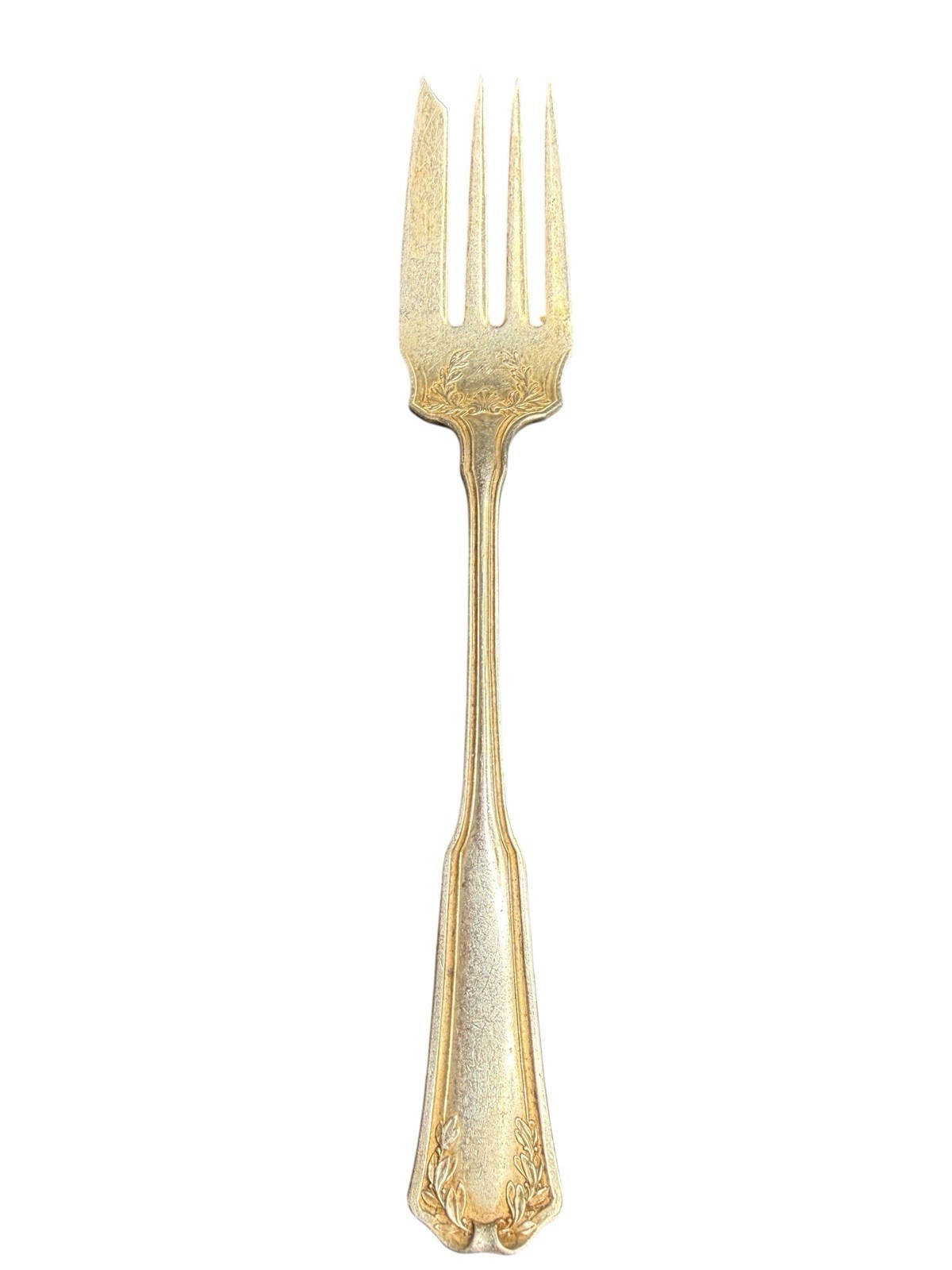 Vtg R Wallace 8.5in Serving Fork Silverplate Ornate Heirloom Style