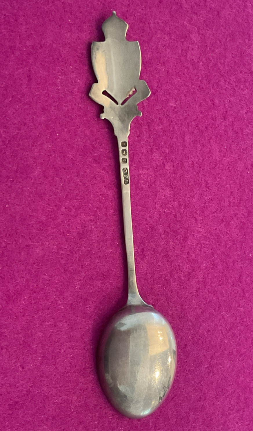 Johannesburg South Africa Enamel Coat of Arms 4.6″ Sterling Souvenir Spoon 12.5g