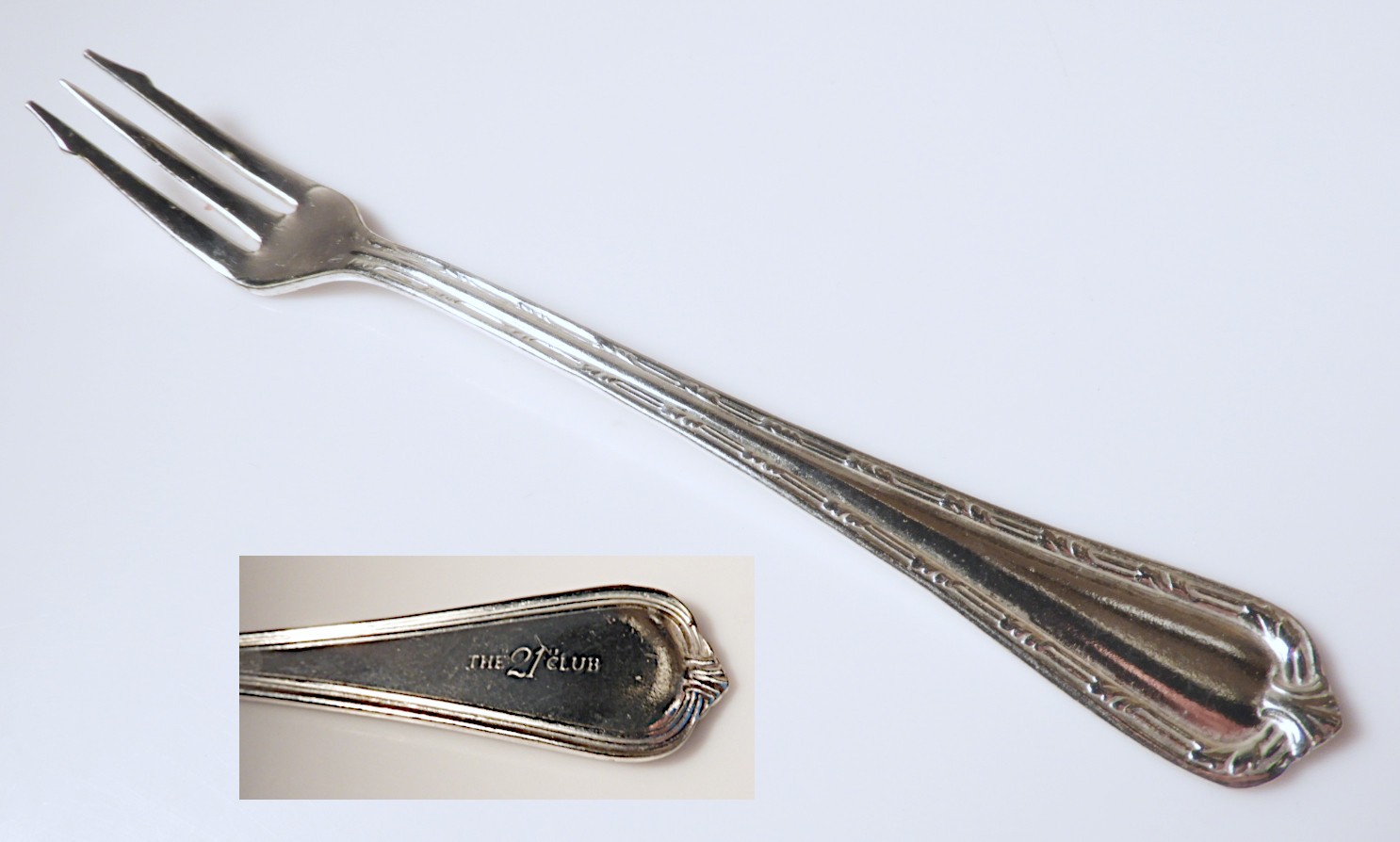 Vintage “21 CLUB” New York City, NYC Restaurant 5 7/8″ Cocktail/Seafood Fork(s)