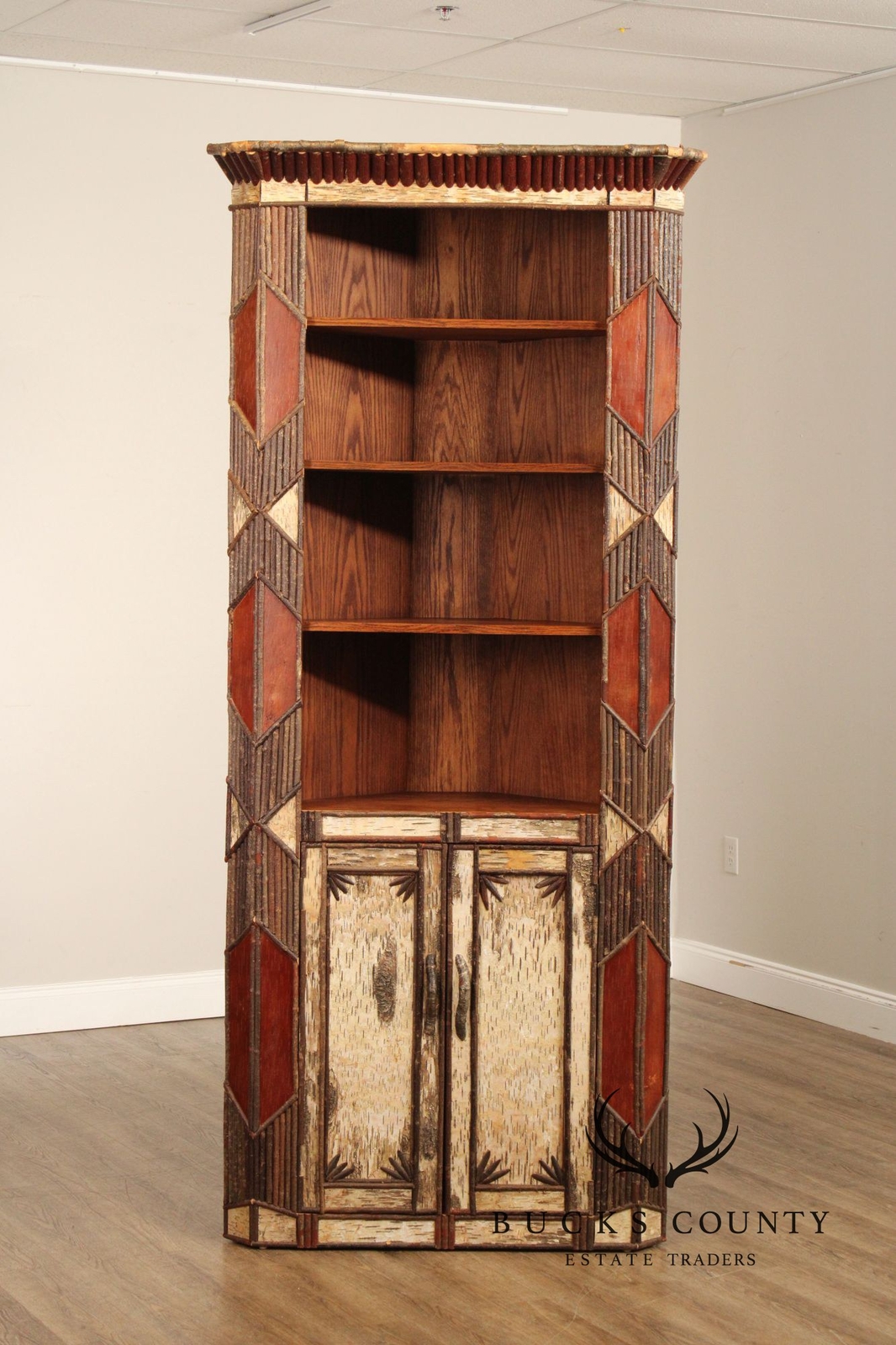 Phil Kellogg Adirondack Style Corner Cabinet