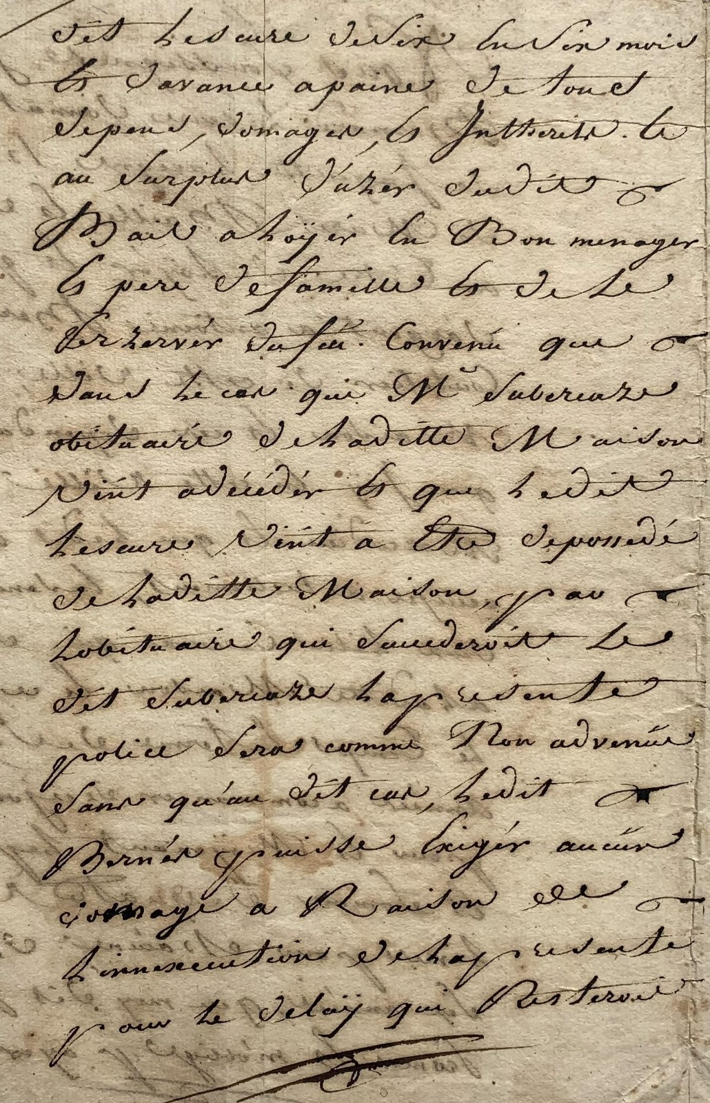 18th Century French Original Letter Manuscript