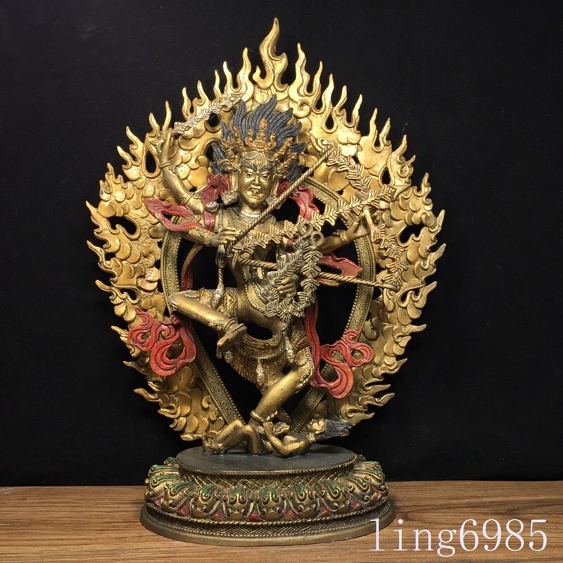Tibetan Buddhism bronze gilt Naro Khechari Dor je nal jor ma Khachoma statue