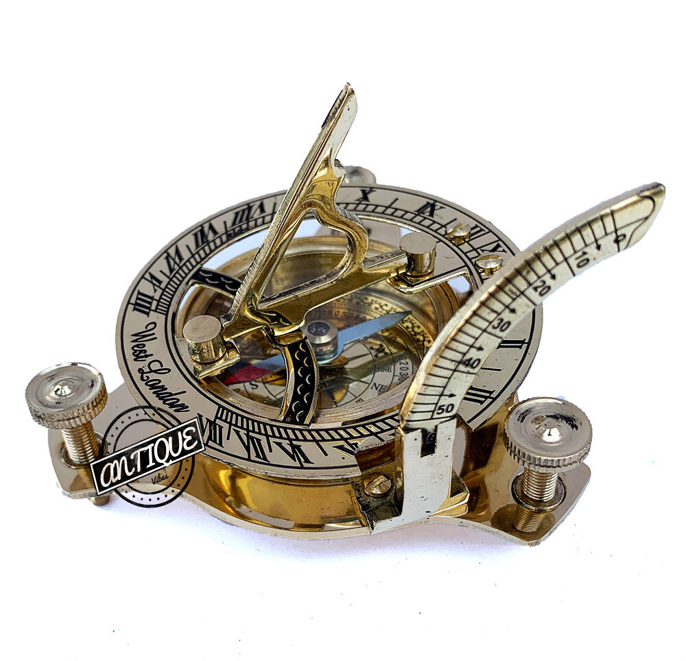 Sundial/Compass Brass Handmade Nautical Sun Dial Clock Travel/Camping Gifts 2020