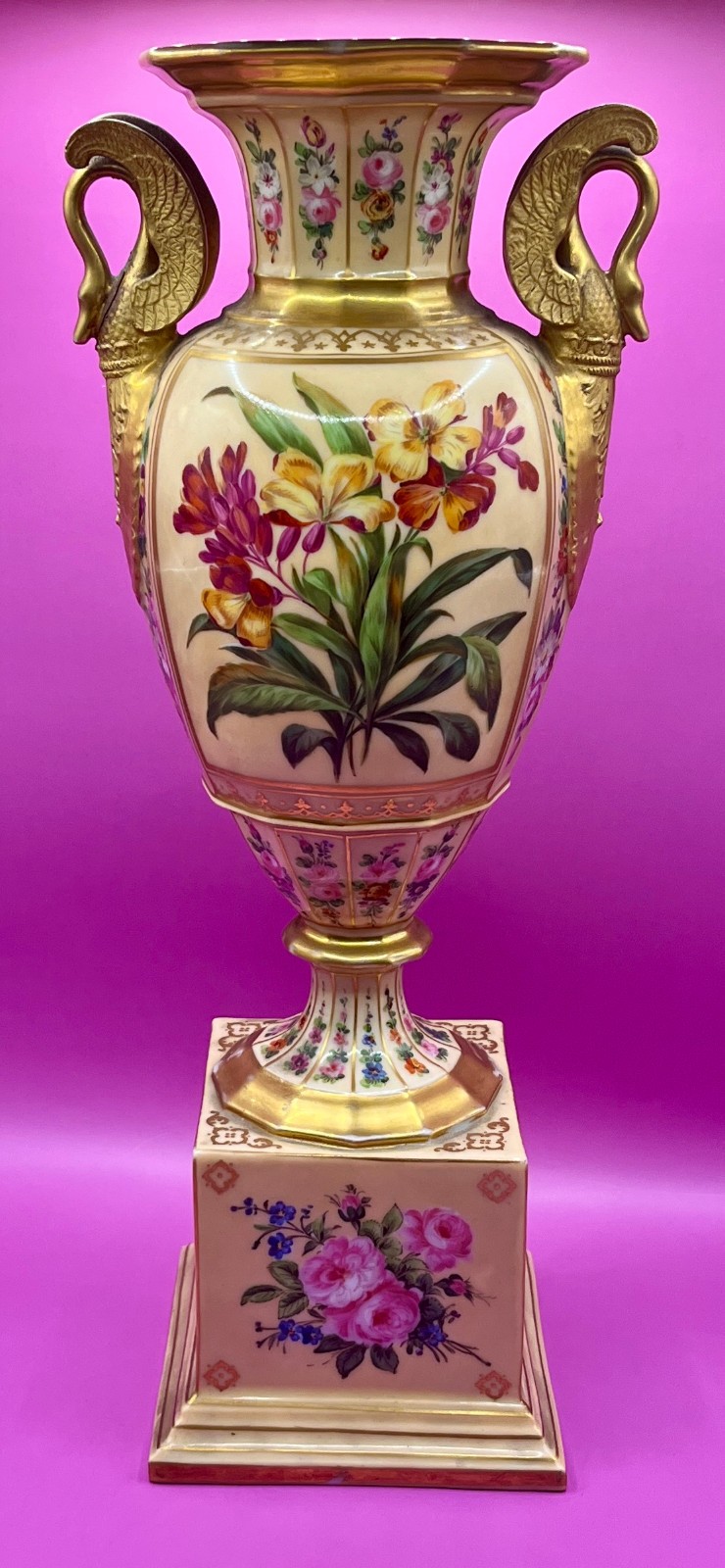 Beautiful Carl Thieme Hand Painted Porcelain Urn, Neoclassical, Elaborate