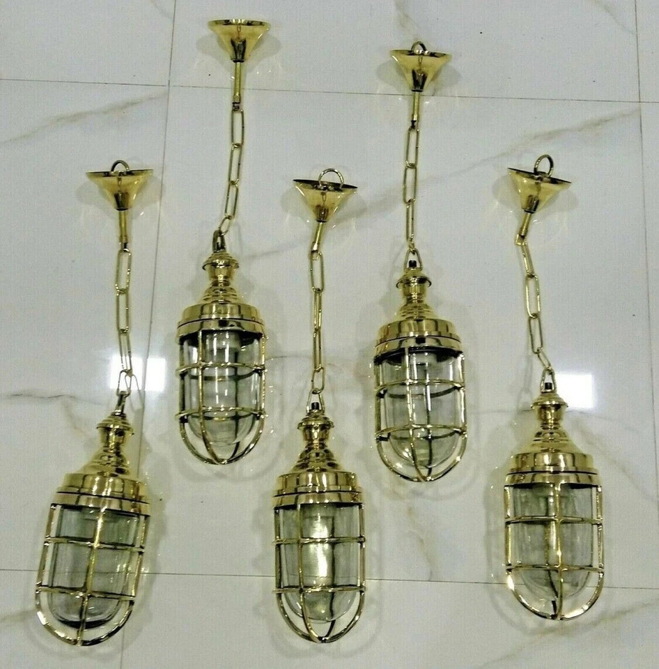 Nautical Ship Marine Solid Brass Hanging Cargo Pendant Light