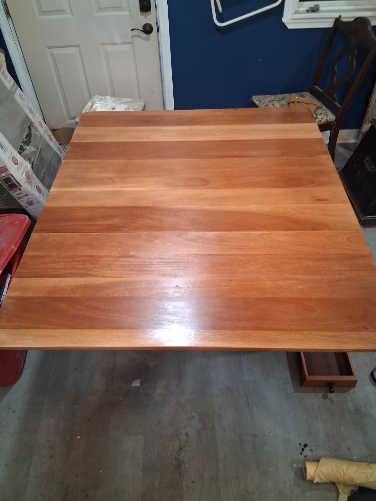 Antique Wooden Rectangular Accent Table with Drawer
