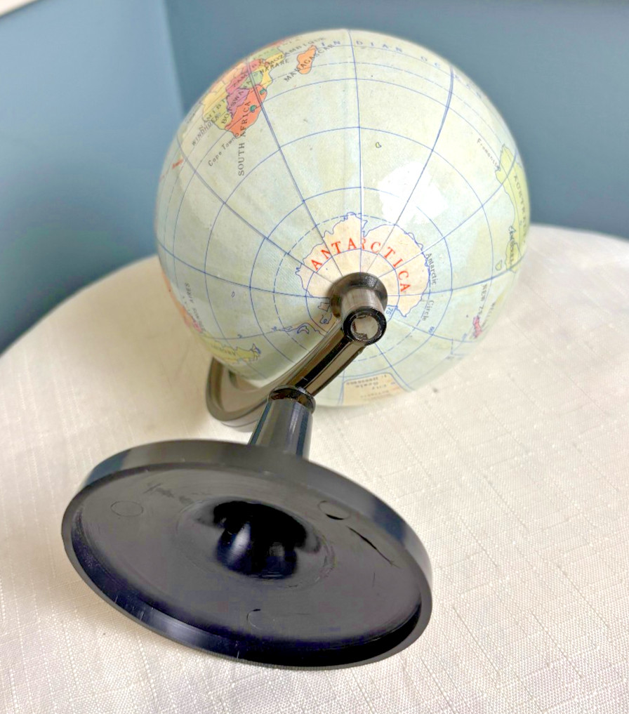 Small Tabletop World Globe w/ Ecliptic Line Path of the Sun 7.5 Inch Educational